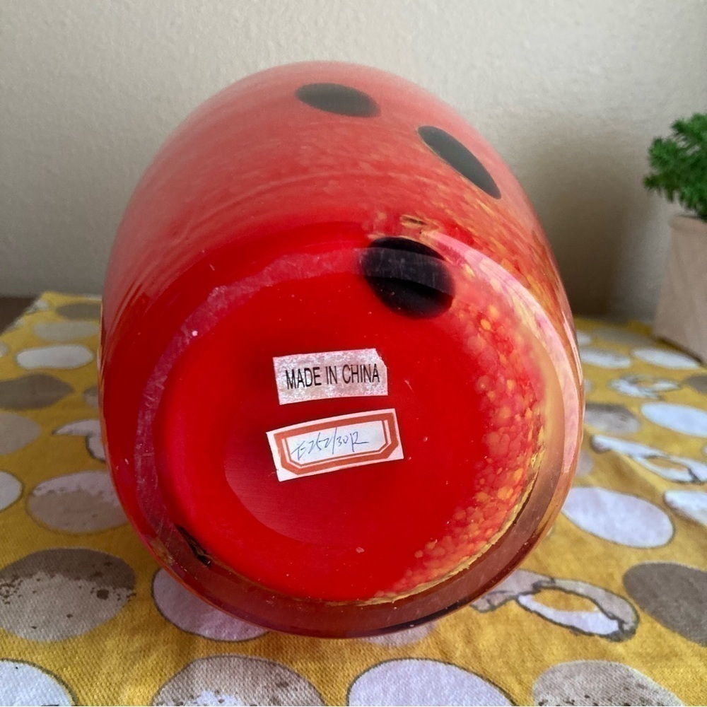 Vintage red and black spotted Murano style vase - Picture 16 of 16